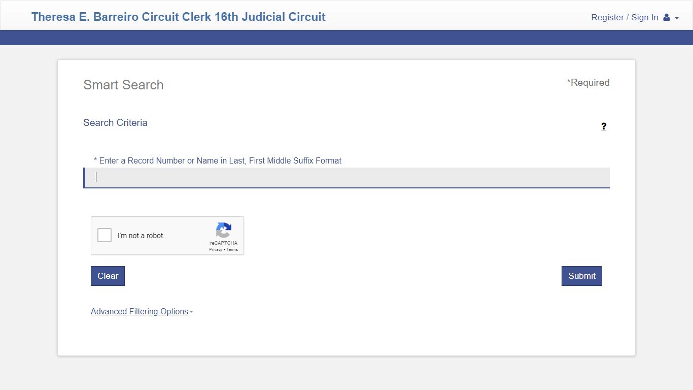 Smart Search - Theresa E. Barreiro Circuit Clerk 16th ...
